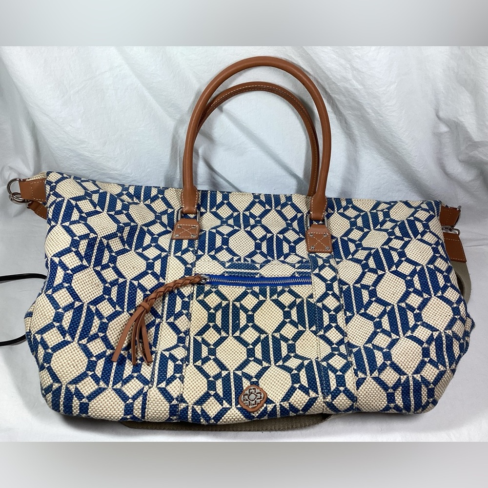 RAFE NY Anthropologie Travel BAG BOHO Tote Weekend Natural Woven Pattern
